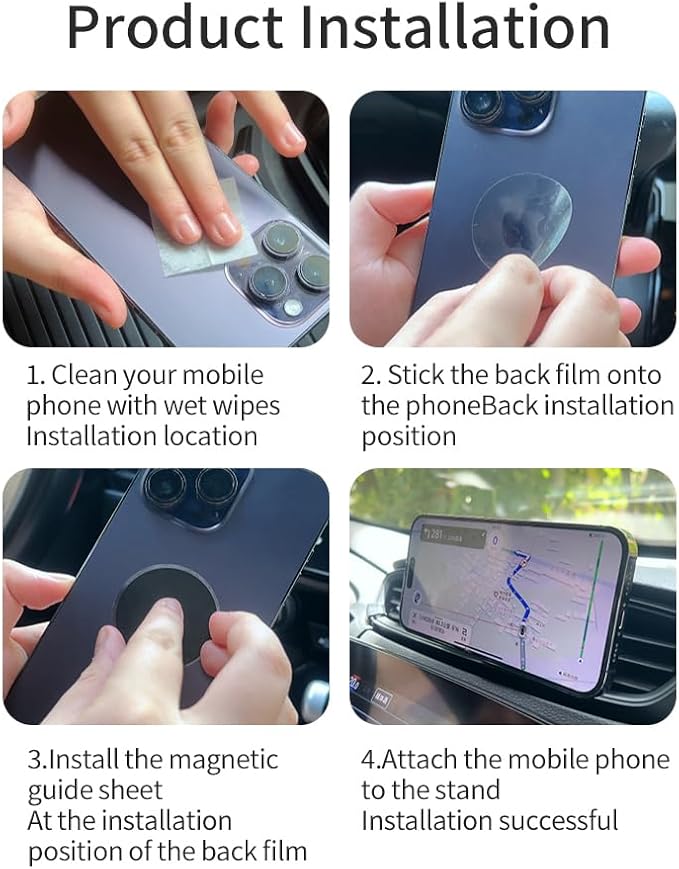 Magnetic Phone Holder for car【2 Packs 】【Strong Magnet】phone holders for your car phone holder Mount for Car【4 Metal Plate】Universal Airvent cell phone car mount for iphone Samsung car accessories