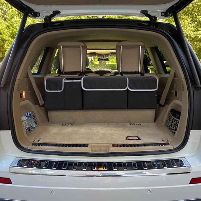 Luckybay Car Trunk Organizer, Hanging Seat Back Storage Organizer with Large Pockets, Space-saving Backseat Car Organizer
