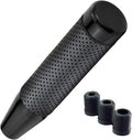 Lunsom 7" Gear Shifter Knob Aluminum Alloy Leather Shift Stick Handle Head Fit Most Auto Manual Transmission Car (Black)