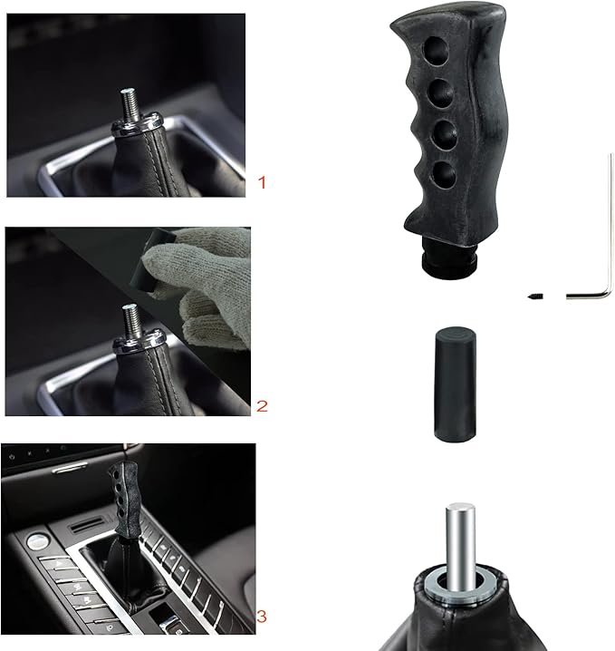 Lunsom Car Grip Shift Knob, Gear Shift Lever Knob Shifter Car Shifting Transmission Shifter Stick Head Fit Most Manual Vehicle (Gray)