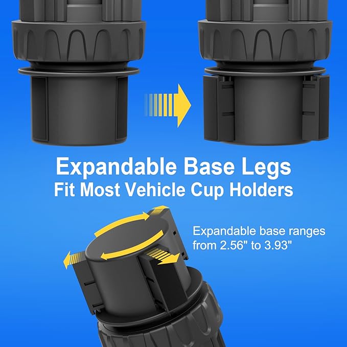 Cup Holder Expander, Automatic Car Cup Holder Expander Holds Large Water Bottles, for Yeti, Owala Travel Tumbler & Mugs, Adjustable Arms & Extendable Base Insert Accessories (CUP03T, 1PACK)