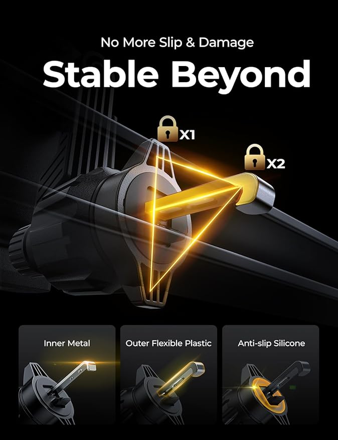 LISEN for iPhone 17 Mount for Car Vent [Never Blocking] 360 Rotatable Car Phone Holder Air Vent Clip Hands Free Cellphone Car Mount for iPhone 17 Pro Max Plus 17 pro max 16 15 Samsung Android, Black