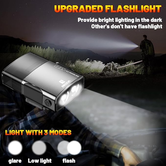 Glass Breaker - Upgraded Safe Hammer Glass Breaker Under Water, Car Hammer Seatbelt Cutter Window Breaker Emergency Escape Tool, with Flashlight, Safehammer Glass Breaker for New Cars（Black）