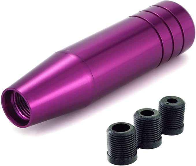 Lunsom 5" Aluminum Gear Lever Shifter Knob Long Alloy Shift Stick Handle Car Automatic Shifting Head Fit Most Manual Transmission Vehicles (Purple-1)
