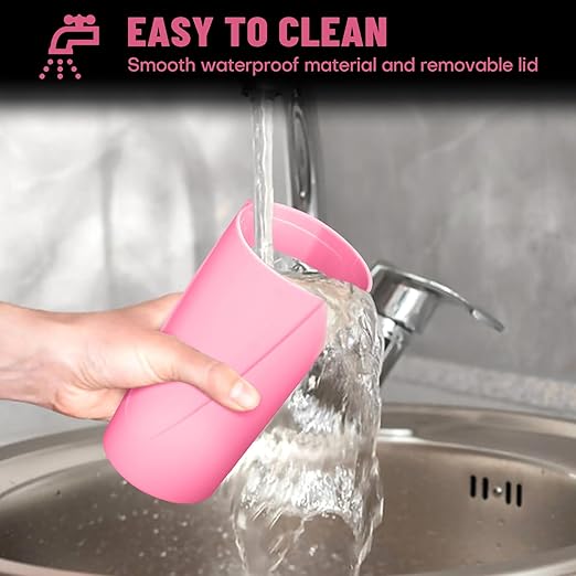 Car Trash Can Bin with Lid - Car Garbage Can Cup Holder - Rose Red Mini Leakproof Vehicle Trash Garbage Can Bin with 20pcs Trash Bags-Car Organizers and Storage for Front Back Seat Accessories