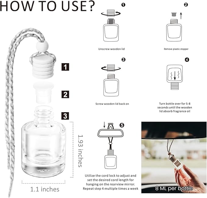 HoogaLife Car Air Freshener Diffuser 2 Pack Hanging Air Freshener Diffuser - Coconut Fragrance Oil Air D iffuser for Car, 45+ Days Long Lasting Fragrance Made in USA (C16)