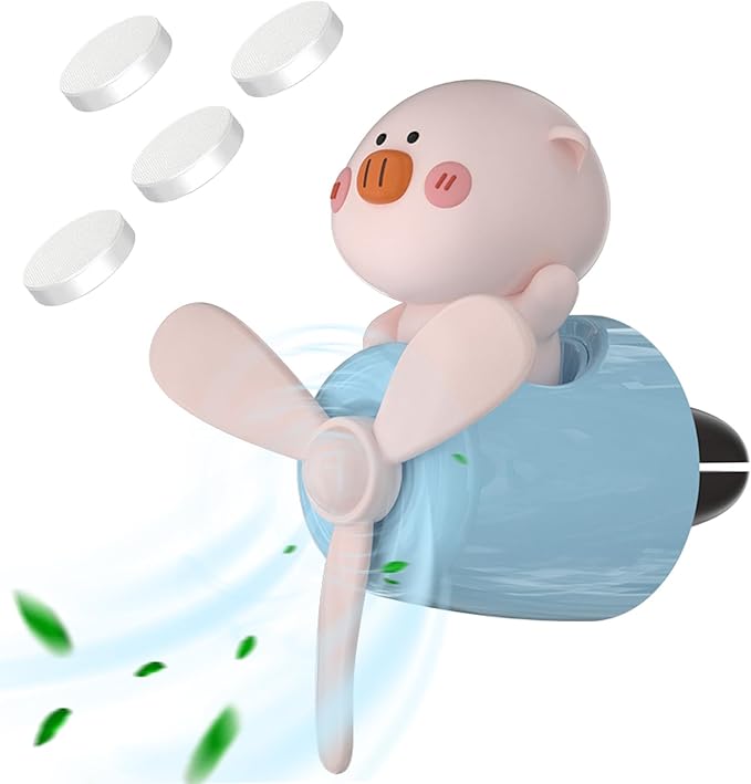 Pilot Car Air Freshener, Cute Pig Car Vent Clip Air Freshener with 4 Fragrant Tablets Automotive Air Outlet Fan Diffuser, Automotive Interiors Vent Decoration (Pilot Pig)