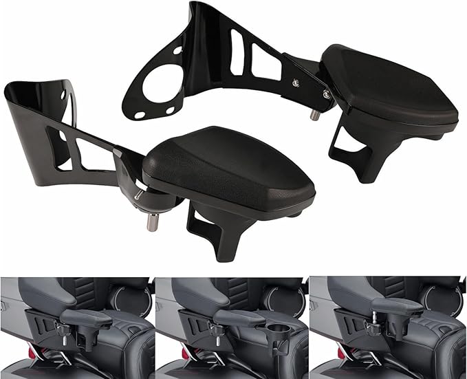 Motorcycle Passenger Armrests Adjustable with Cup Holder for Harley Touring Electra Glides Road Glide Ultra Tri Glide 2014-2024 Motorbike Accessories Parts Black