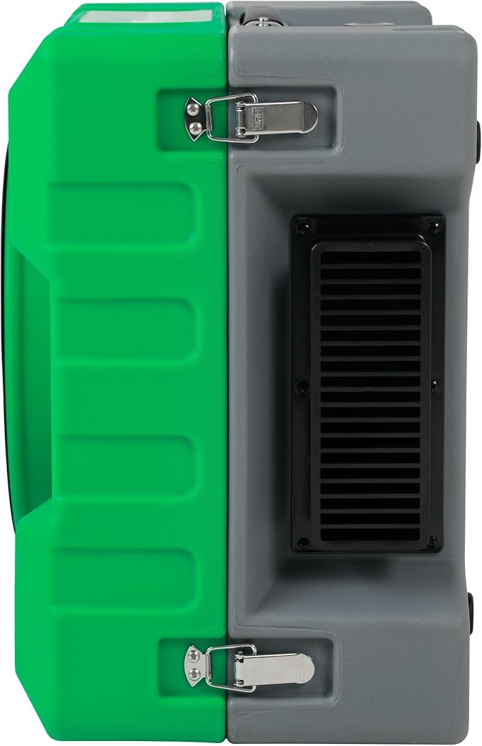 MOUNTO 550cfm Hepa Air Scrubber Industrial Air Cleaner- 550cfm Portable Air Purifier w/Variable Speed, Dual Outlet for Fire/Water Damage Restoration, Construction & Painting, Janitorial (Green)