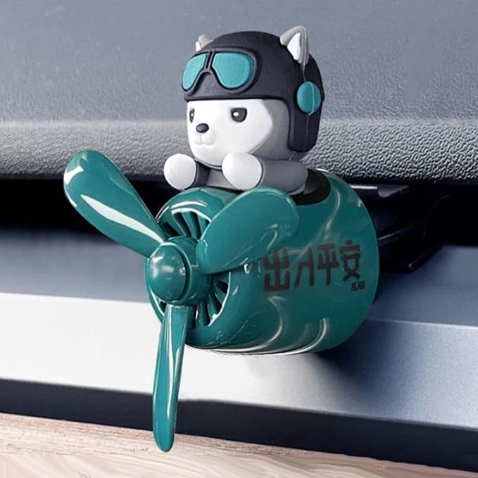 Pilot Car Air Freshener, Cute Cat Car Vent Clip Air Freshener with 2 Fragrant Tablets Automotive Air Outlet Fan Diffuser, Automotive Interiors Vent Decoration (style B)