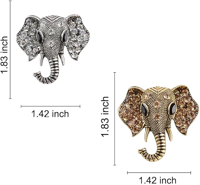 ZOSTLAND Golden Car Decorative Vent Clip,Animal Air Fresheners,Bling Car Air Vent,Automotive Interior Personalized Decor Accessories,Applicable to Truck,SUV,Minivan (2Pcs Elephant)