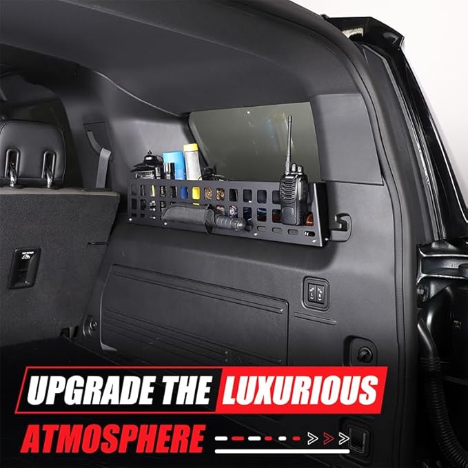 Aluminum Rear Trunk Organizer Compatible with 2024 2025 2026 Hummer EV Accessories Trunk Storage Cargo Management System Rack Modular Storage Box Basket (Right Side-Black)