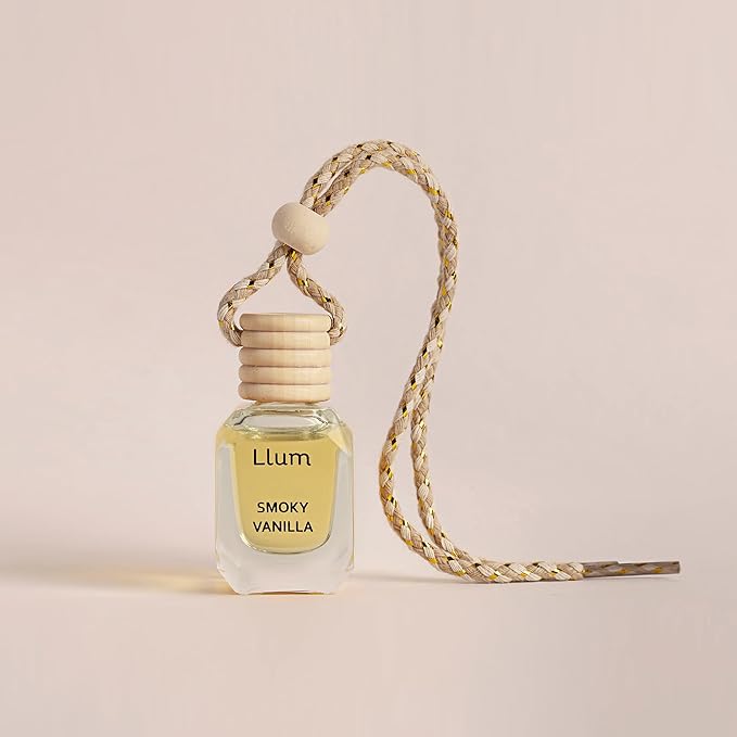 Smoky Vanilla Hanging Air Freshener for Car, Home | with AC Vent Clip |10ml, 0.34 fl.oz|Luxury, Organic, Toxin-Free, Alcohol-Free Perfume|Interior Accessory for fresh Aroma|Long Lasting Fragrance