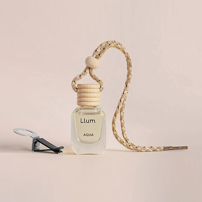 Aqua Hanging Air Freshener for Car, Home | with AC Vent Clip |10ml, 0.34 fl.oz |Luxury, Organic, Toxin-Free, Alcohol-Free Perfume |Interior Accessory for fresh Aroma|Long Lasting Fragrance