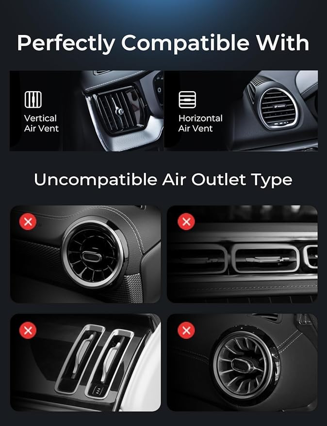 LISEN for Qi2 15W MagSafe Car Mount Charger,Super Fast Magnetic Wireless Car Charger for iPhone 16 Pro Max Accessories，Qi2 Fast Charging MagSafe Charger Fits iPhone 17 Pro Max 16 15 14 13 12 Series