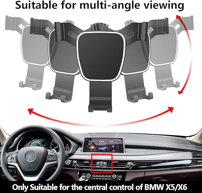 Car Phone Holder for BMW X5 2014-2018，X6 2015-2019 SUV sDrive35i xDrive35i 40e 35d F15 F16 Auto Accessories Navigation Bracket Interior Decoration Mobile Cell Phone Mount