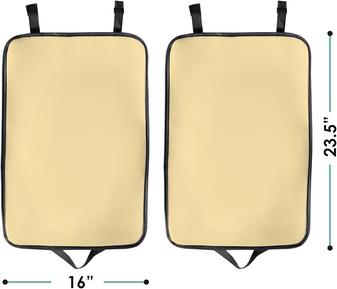 FH Group Faux Leather Seat Back Kick Protectors, Heavy Duty Car Kick Mats for Kids – 2-Pack Back Seat Protector for Driver and Passenger Seat, Waterproof Protection from Dirt, Mud, Easy to Clean