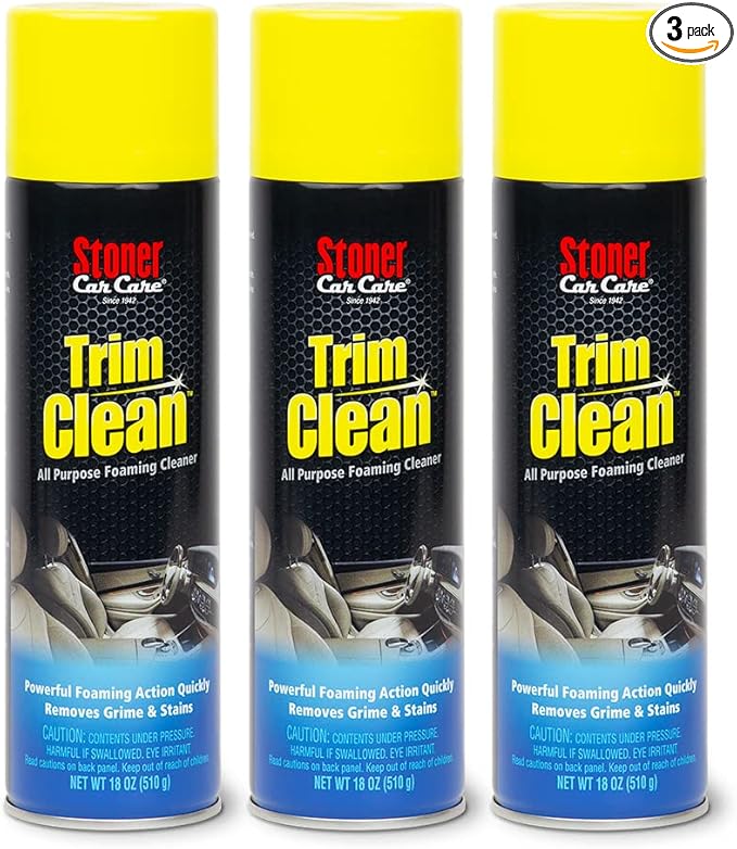 Stoner Car Care 91134-3PK Trim Clean – All-Purpose Foaming Automotive Interior Cleaner, Fast-Acting Formula Quickly Removes Grime, Dirt & Stains from Trim, Consoles & Plastics – 18 oz (Pack of 3)