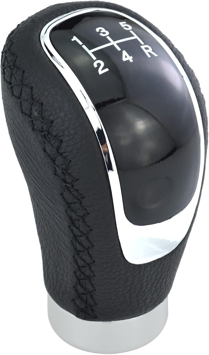 Lunsom Gear Shift Shifter Knobs, 6 Speed Leather Shift Knob Manual Car Shift Handle Knob Lever Stick Shift Handle Accessories Fit Most Vehicle (Black Suture)