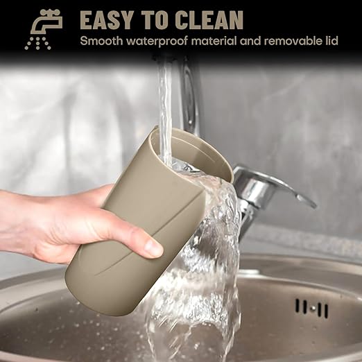 Car Trash Can Bin with Lid - Car Garbage Can Cup Holder - Beige Mini Leakproof Vehicle Trash Garbage Can Bin with 20pcs Trash Bags-Car Organizers and Storage for Front Back Seat Accessories