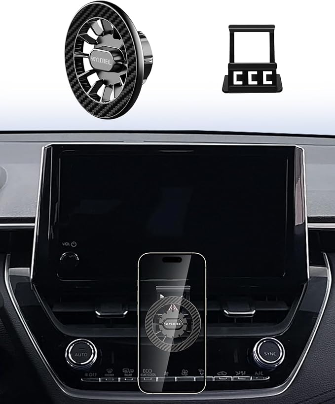 Car Phone Mount for Toyota Corolla 2020-2025/Corolla Cross Hybrid Hatchback 2022-2025 Accessories Automobile Cradles Magnetic Phone Holder Compatible with MagSafe, Strong Magnets Cell Phone Base