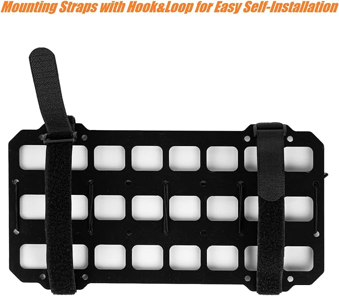 TACNEX Vehicle Rigid MOLLE Panel for Car Visor Organizer EDC Pouch Tool Holster Bag Holder Tactical Gear Rack Truck Equipment Mount Plate Modular Storage Shelf Auto Interior Accessories