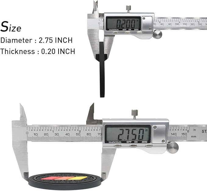 Cup Holder for Toyota Accessories Tacoma TRD Tundra Rav4 Highlander Camry, Classic Retro Style Tri-Color Interior Insert Coaster (2.75 Inch, Yellow-Orange-Red,Black)