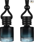 Domensi 30 Pieces Hanging Car Diffuser Air Freshener Bottle Bulk Empty Glass Refillable Perfume Bottles Oil Diffuser Aromatherapy Pendant for Auto Interior Ornaments Decor (Black)