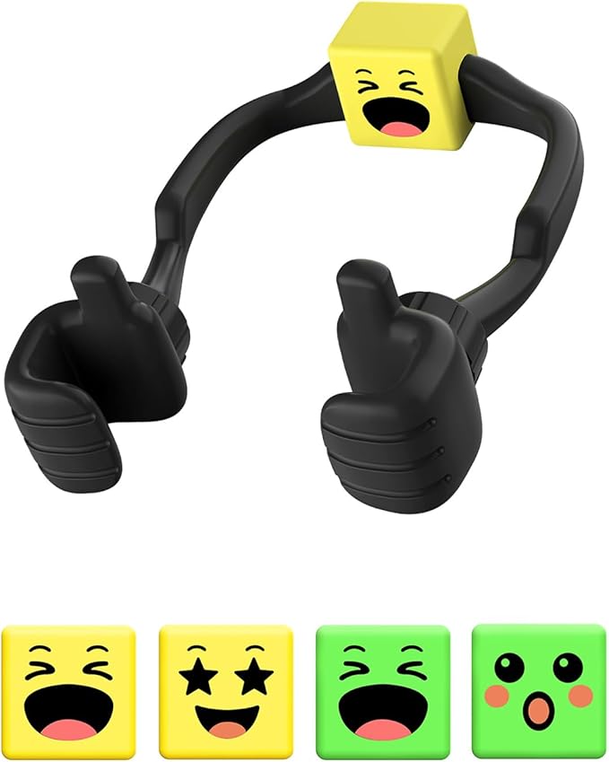 Stocking Stuffers for Teens Boys Girls Men Adults Gifts: Thumbs Up Lazy Phone Stand with Mood Cube Cell Phone Holder for Desk Gifts for Kids Women Teenage Husband Cool Funny Gadgets Christmas Ideas