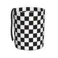 Car Trash Bag Black and White Chess Waterproof Trash Small Car Can Portable Collapsible Car Garbage Can Hanging for Back Seat Floor or Hanging Headrest Car Decor Road Trip Essentials