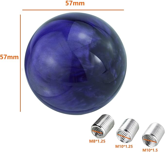 Lunsom Round Shift Knob, Ball Shape Gear Shifter Lever Head Shift Ball Car Stick Handle Fit Most Automatic Manual Transmission Vehicle (M8x1.25, Purple)