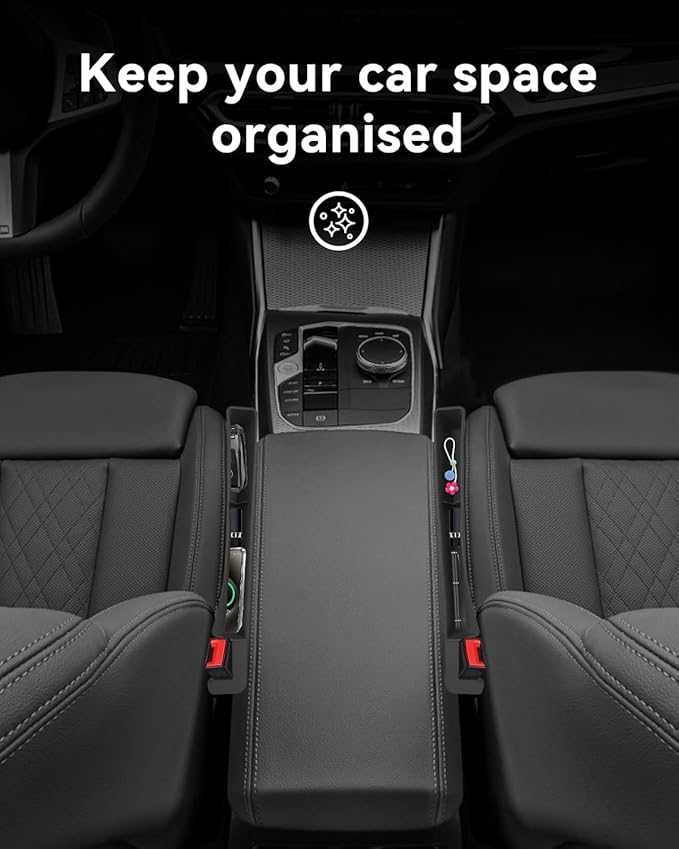 Car Seat Gap Filler, Seat Gap Organizer with Phone Holder, Car Seat Accessories, Car Organizer Fit Car SUV Truck-2PCS Gray