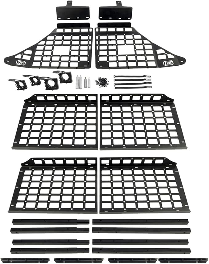 HIGH FLYING for Toyota 4Runner 2010-2024 Car Accessories Modular Storage Molle Panel System Trunk Shelf Luggage Carrier Cargo Racks Trunk Organizer Aluminum Kit with Two Levels of Shelf.