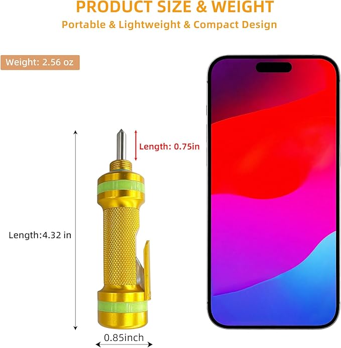 2-in-1 Window Breaker Seatbelt Cutter, Car Window Breaker Tool, Metal Glass Breaker - Extended Tungsten Steel Hammer Tip, Can Shatter Tempered & Laminated Glass (Orange, 1 PCS)