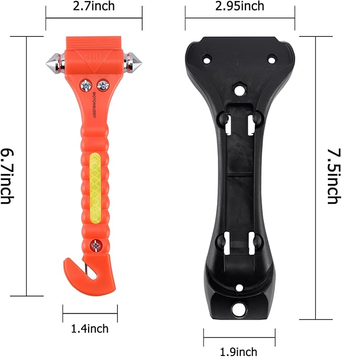 4-Pack Emergency Escape Hammer Seat Belt Cutter,Auto Car Safety Hammer with Window Glass Breaker，Escape Tool for Car Accidents