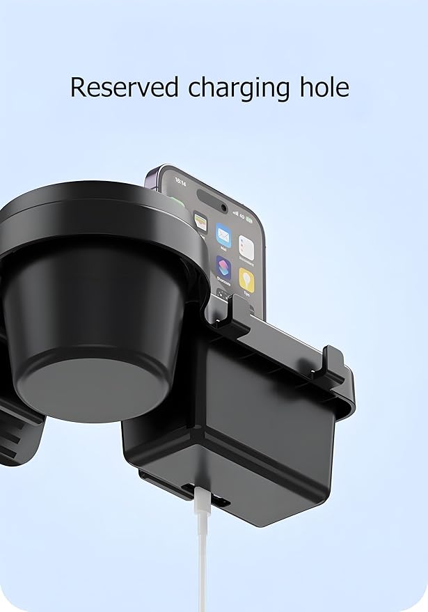 GDQ 4-in-1 Car Window Organizer (2 Pack) - Clip-On Cup Holder & Phone Mount with Hooks | No Drill Universal Fit for SUV/Truck/Sedan | Insert Installatio