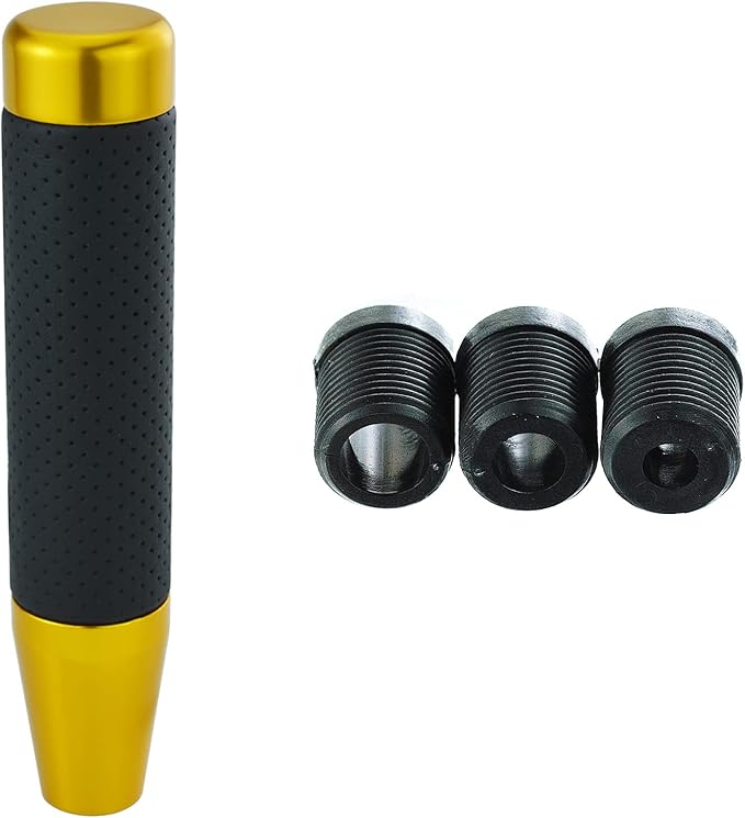 Abfer Tall Shift Knob Car Long Shifting Head Replace Weighted Gear Stick Shifter Knob Extension Fit Most Manual Automatic Transmission Vehicle, Gold