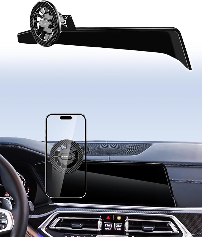 Car Phone Mount for BMW X5 2019-2023/X6 2020-2023/X7 2019-2022 Accessories 12.3-Inch Screen Fixed Clip, Automobile Cradles Magnetic Phone Holder Compatible with MagSafe, Strong Magnets Cell Phone Base
