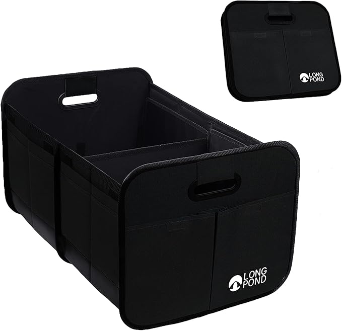 Long Pond Car Trunk Organizer, Storage for SUVs or Sedans, Foldable Cargo Containers with 9 Pockets and Reinforced Handles, with Non-Slip Bottom, Collapsible Storage for SUVs, Sedans, or Any Cars