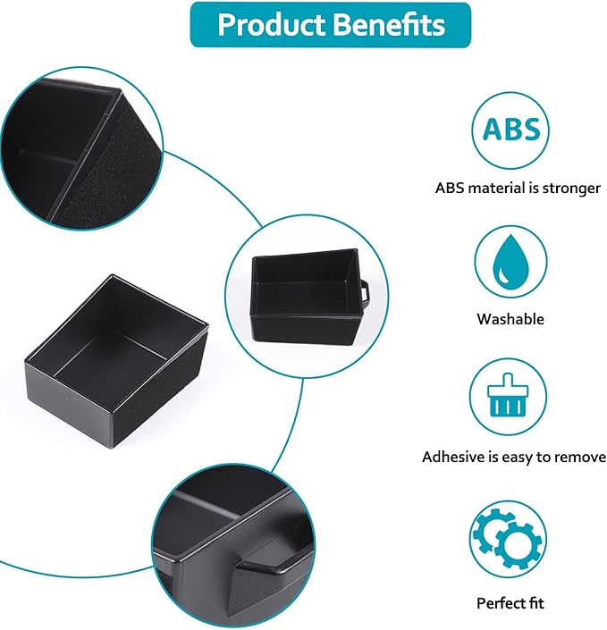 CHEAYAR Car Central Control Storage Box Compatible with Toyota Tacoma 2016-2022, Drivers Side Cubby Drawer, Coin Key Card Holder - Interior Tray Organizer Upgrade Accessories (Black - Minimalist)