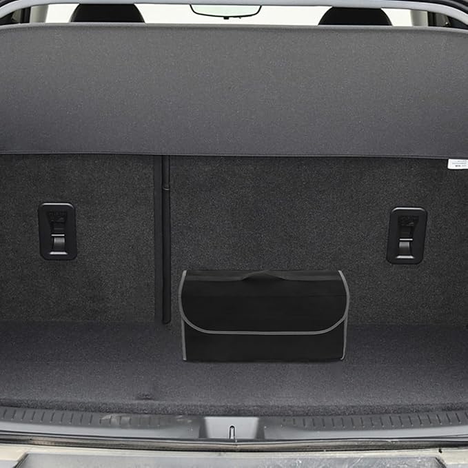 Foldable Felt Car Trunk Organizer with Strong Strap Portable Vehicle Storage Bag for Groceries Cleaning Supplies Sporting Equipment