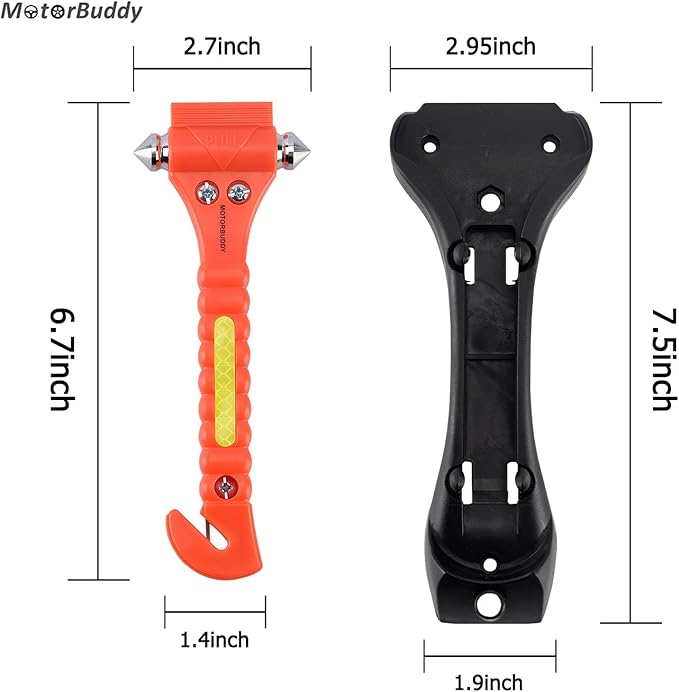 2-Pack Car Safety Hammer Seatbelt Cutter, Auto Emergency Escape Hammer with Window Glass Breaker and Seat Belt Cutter, Escape Tool for Car Accidents