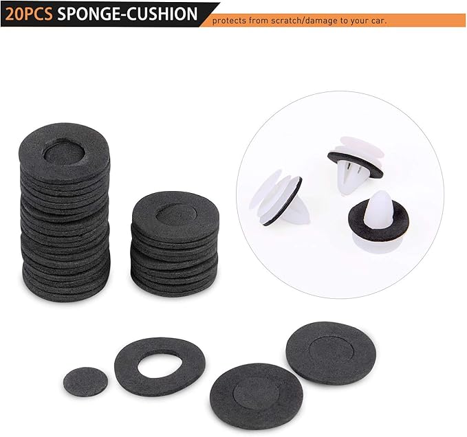 GOOACC - GRC-34 Push Bumper Fastener Rivet Clips with 18 Most Popular Sizes Auto Push Pin Rivets for Benz, BMW, Toyota, Honda, Subaru, Nissan, Mazda etc