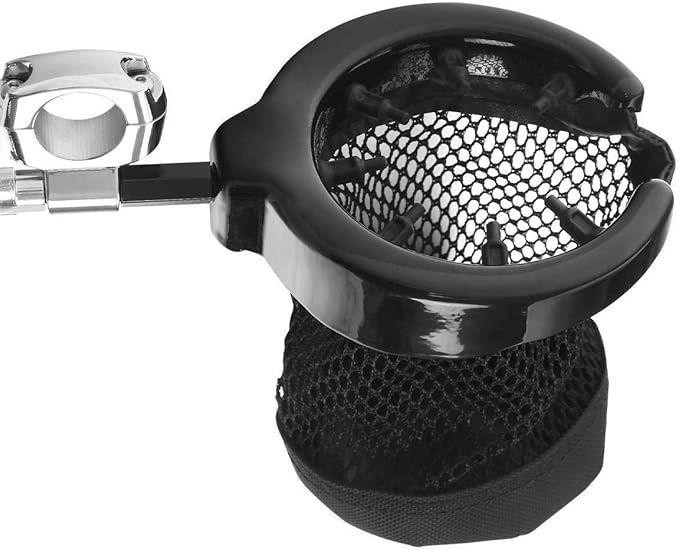 TCMT 1" Handlebar Cup Holder Metal Drink W/Mesh Basket For Harley Sportster Dyna Softail Road King Road Glide Electra Glide Sport Glide Vulcan Yamaha Suzuki Honda