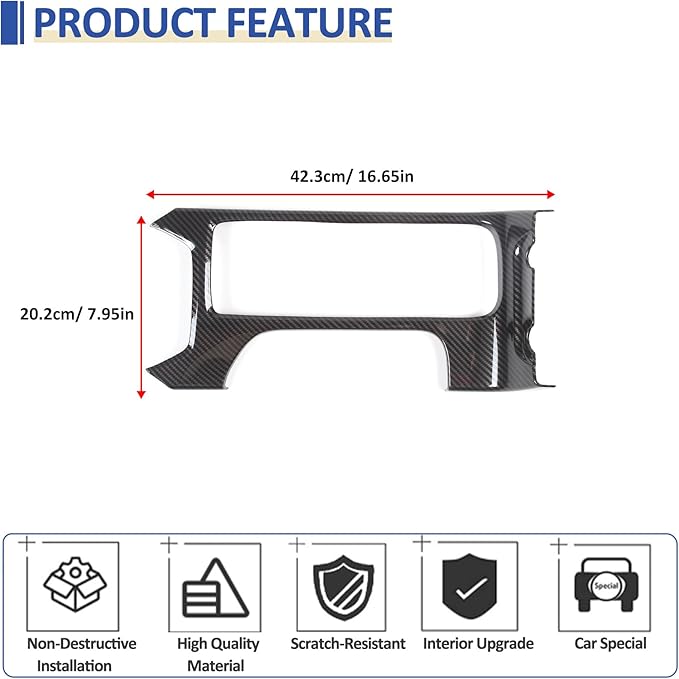 Daeiclru Car Gear Shift Panel Cup Holder Frame Cover Compatible with Subaru WRX Levorg 2022-2025, Center Console Accessories Trim (Carbon Fiber Pattern)