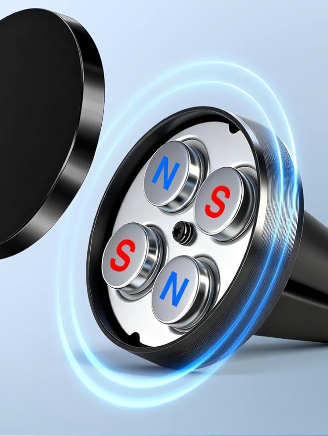 Magnetic Phone Holder for car【2 Packs 】【Strong Magnet】phone holders for your car phone holder Mount for Car【4 Metal Plate】Universal Airvent cell phone car mount for iphone Samsung car accessories