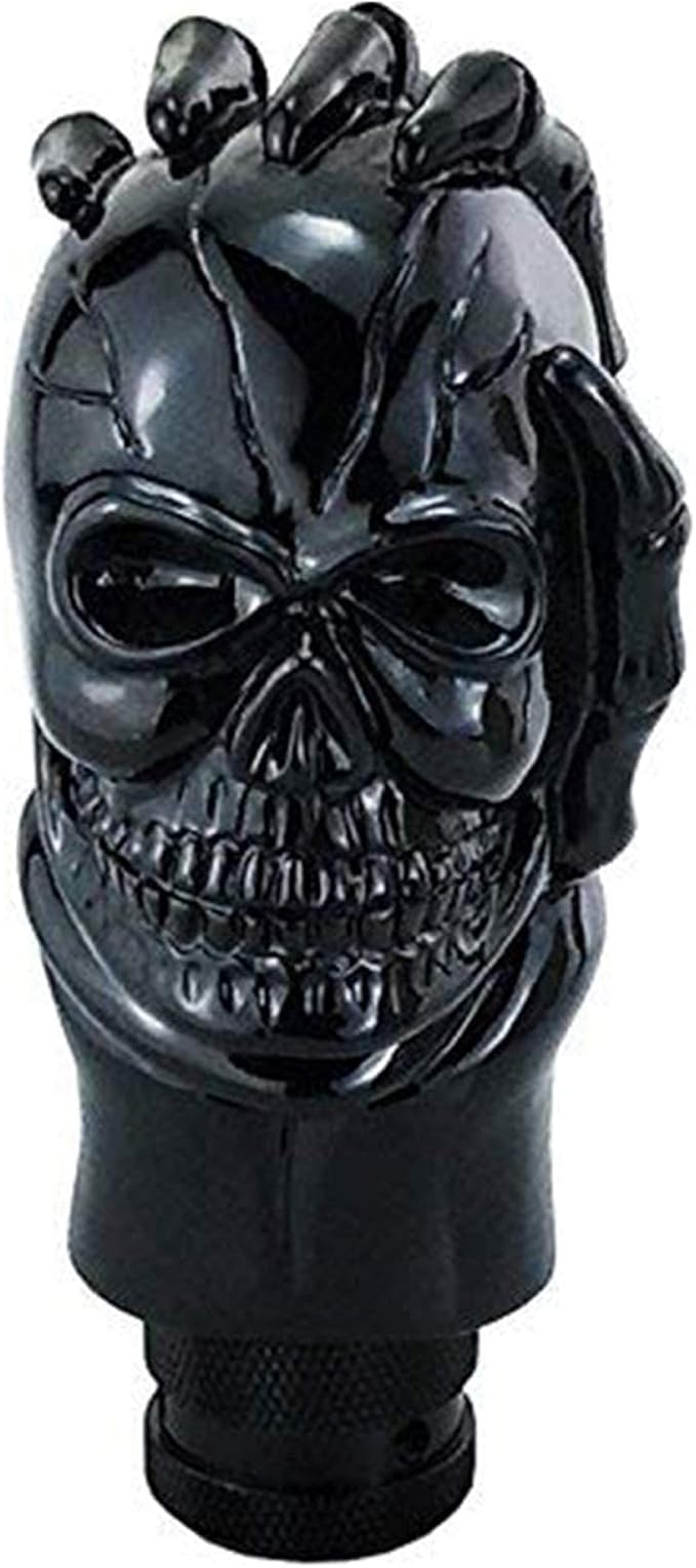 Lunsom Skull Gear Lever Shifter Knob Resin Bone Car Transmission Shifter Stick Handle Head Fit Most Automatic Manual Vehicles (Black)