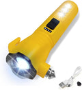 Emergency Car Flashlight - 2000 Lumen Dual Light 4-Level Battery Indicator Window Breaker & Seatbelt Cutter USB Rechargeable Ultra-Light 108g Car Emergency Too (Dark Yellow)