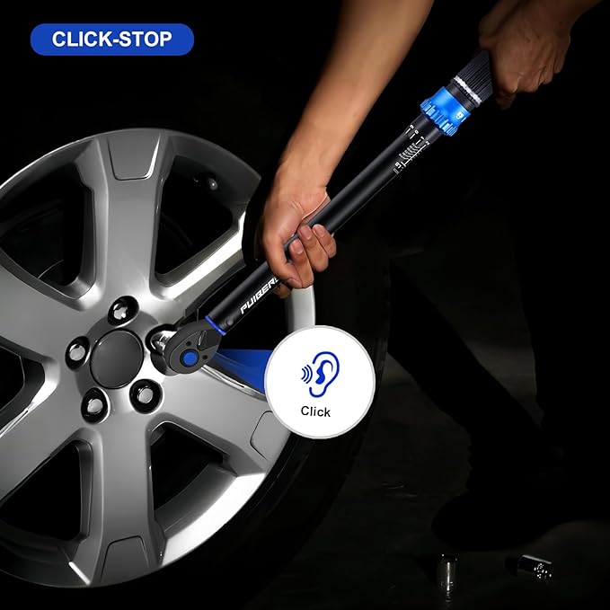 1/2 3/8 inch Drive Click Torque Wrench Set,2 Pcs Torque Wrenches 10-170 FT.LB/13.6-230.5Nm,10-110 FT.LB/13.6-149.2Nm,±3% High Accuracy Torquimetro for Bike, Moto and Car Repair