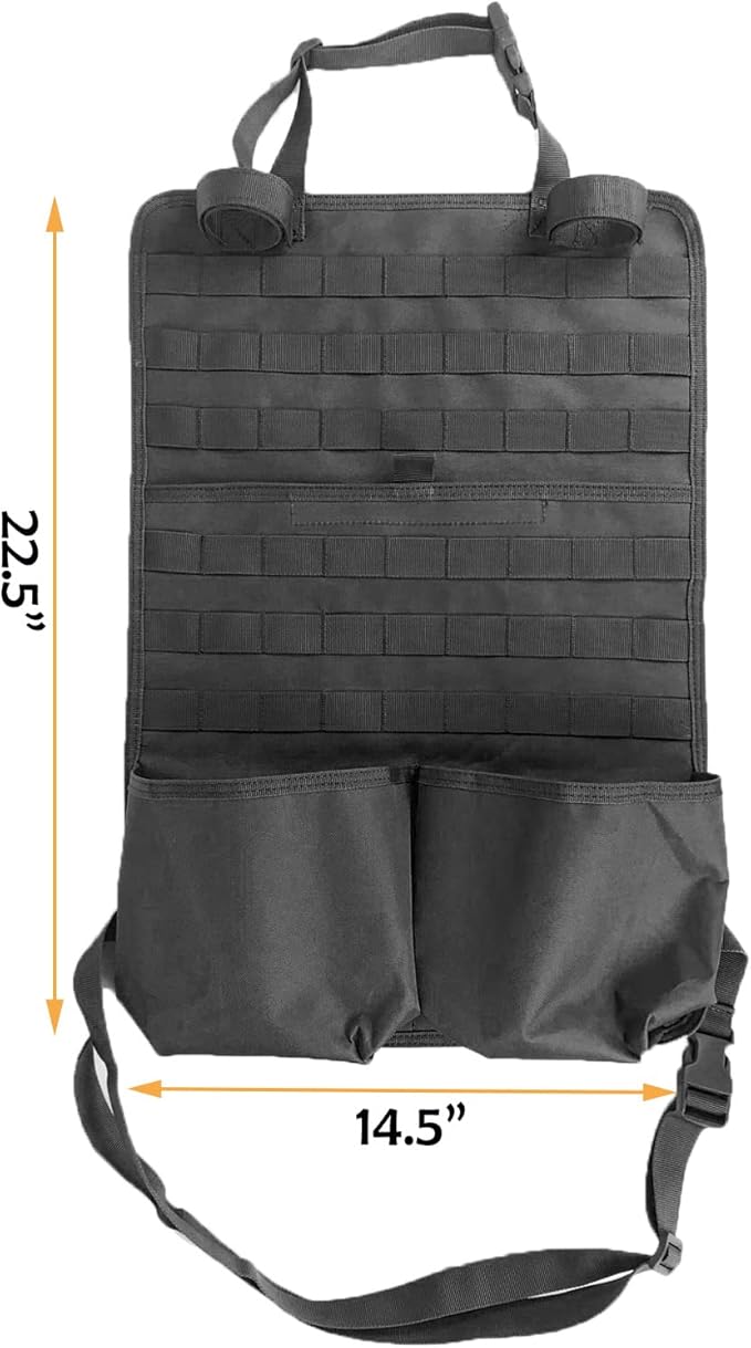 Molle Seat Back Organizer Molle Panel with Truck Gun Rack Tactical Seat Covers for Car Seat Protector Universal Fit SUV Truck Pickup F150 F250